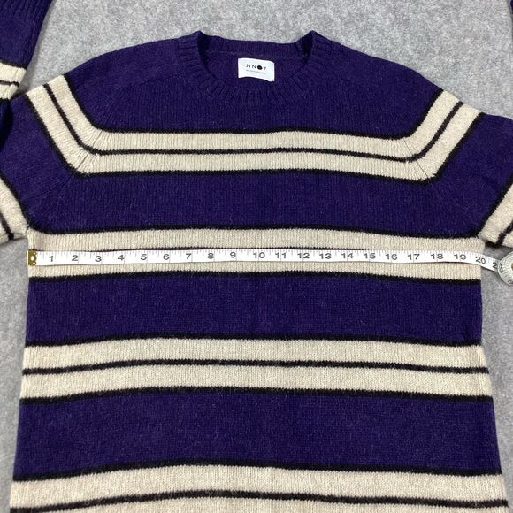 NN07 No Nationality Multi Color Nathan Striped Wool Crew Pullover Sweater Large* - Picture 7 of 15